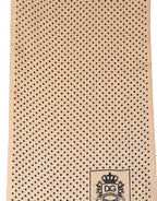 Beige Silk Dotted Fringed Neck Shawl Scarf