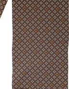 Brown Geometric Silk Men Neck Shawl Scarf