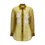 Beige Silk Dress Shirt