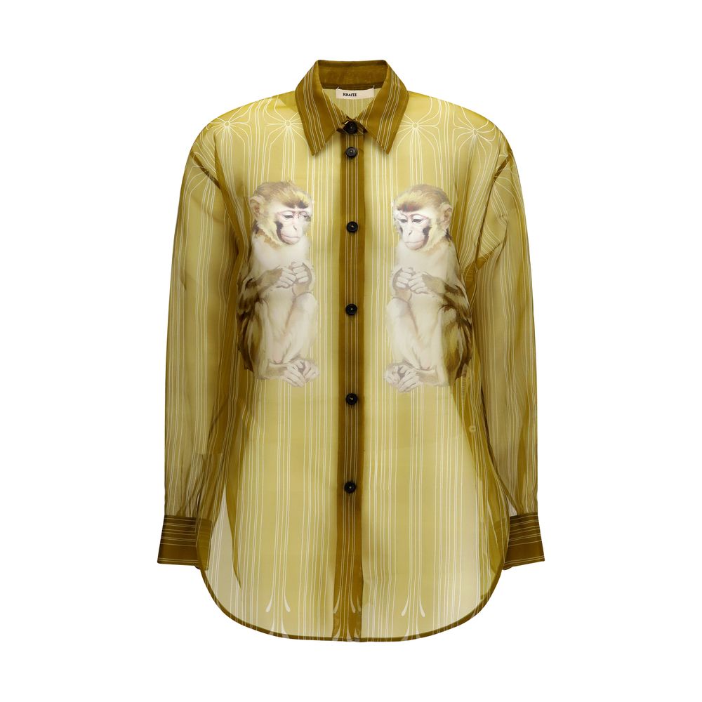 Beige Silk Dress Shirt