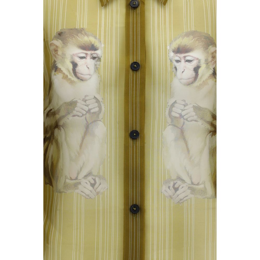 Beige Silk Dress Shirt