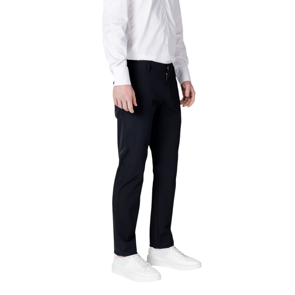 Black Cotton Casual Pants