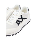 Black And White Polyester Athletic Sneakers