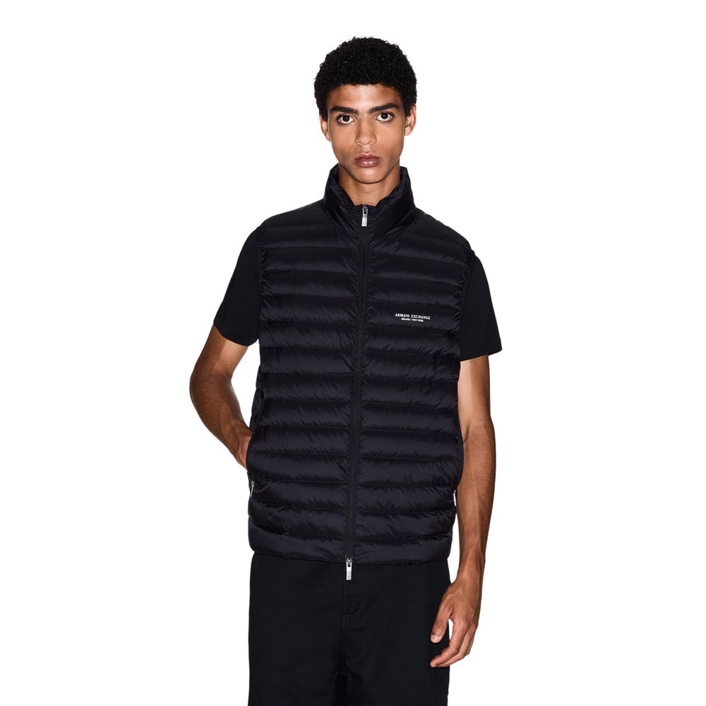 Black Polyamide Sleeveless Jacket