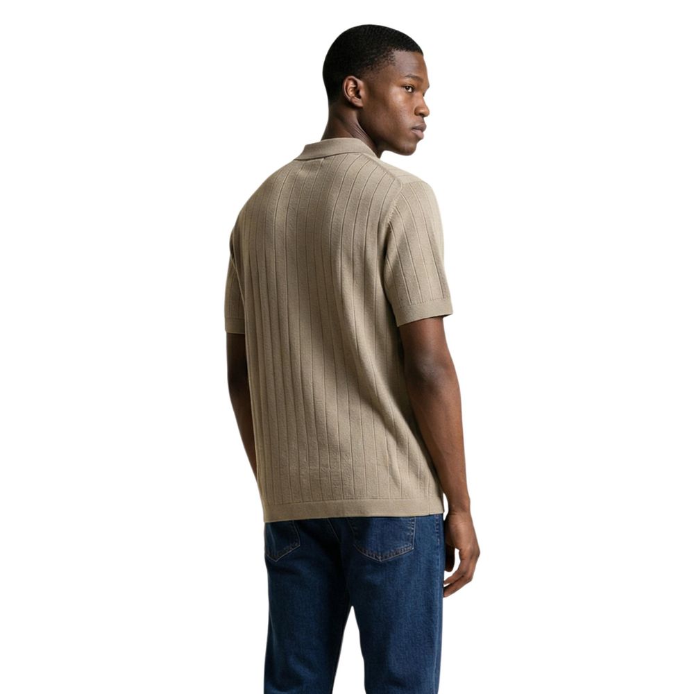 Beige Cotton Polo Shirt