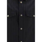 Black Wool Oves Aries Pattern Shirt