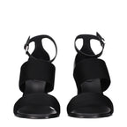 Black Fabric Platform Sandals