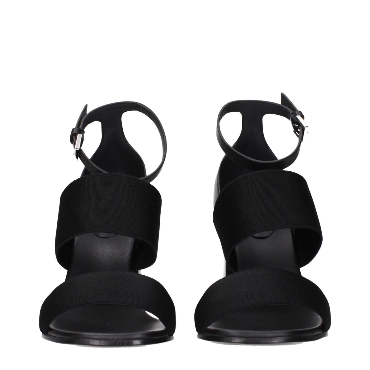 Black Fabric Platform Sandals