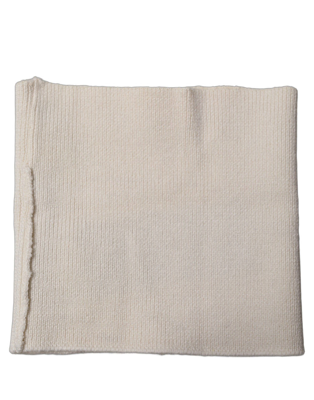Men White Polyester Knitted Neck Warmer Scarf