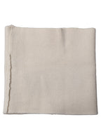Men White Polyester Knitted Neck Warmer Scarf