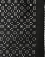 Black White Patterned Pocket Square Scarf