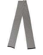 Black White Stripes Silk Knitted Shawl Scarf