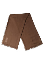 Brown Silk Wool Fringed Men Lace Stole Scarf