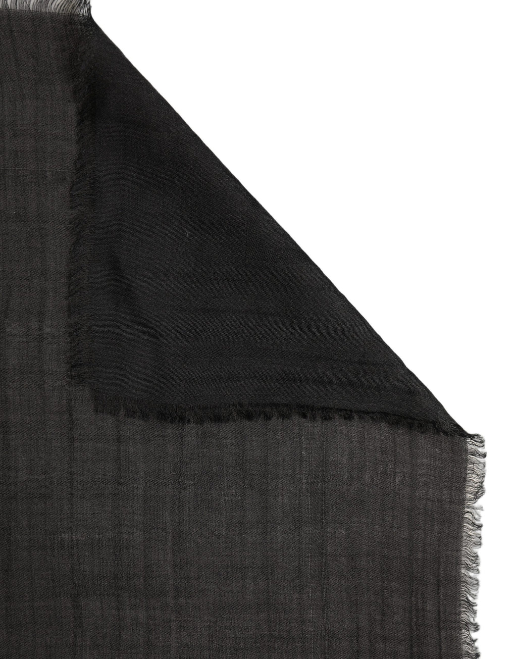 Black Silk Wool Fringed Men Lace Stole Scarf