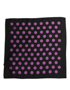 Purple Black Polka Dot Square Foulard Scarf