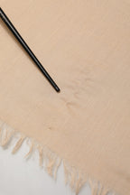 Beige Silk Wool Fringed Men Lace Stole Scarf