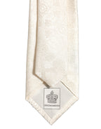 Off White Silk Damask Woven Adjustable Tied Necktie Tie