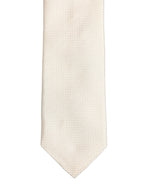 Men Off White Silk Textured Adjustable Tied Necktie Tie