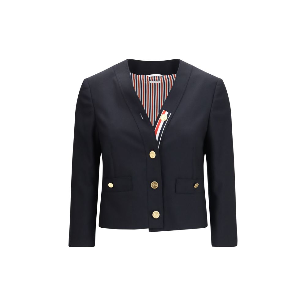 Blue Wool Oves Aries Biker Jacket