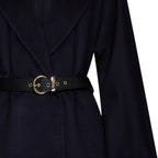 Blue Virgin Wool Full-Length Jacket