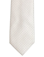 Men Off White Silk Woven Adjustable Tied Necktie Tie