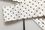 Men White Silk Polka Dot Adjustable Tied Necktie Tie
