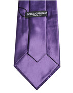 Men Purple Satin Silk Blend Adjustable Tied Necktie Tie