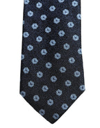 Men Blue Silk Geometric Adjustable Tied Necktie Tie