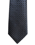Men Blue Silk Geometric Adjustable Tied Necktie Tie