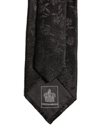Black Silk Floral Jacquard Adjustable Tied Necktie Tie