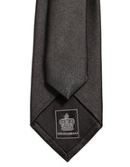 Men Dark Gray Silk Classic Adjustable Tied Necktie Tie