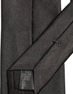 Men Dark Gray Silk Classic Adjustable Tied Necktie Tie