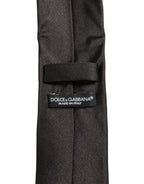 Men Dark Gray Silk Classic Adjustable Tied Necktie Tie