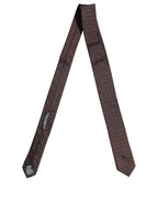 Men Burgundy Geometric Silk Adjustable Tied Necktie Tie