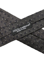 Men Dark Gray Geometric Silk Adjustable Tied Necktie Tie