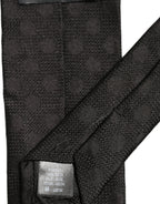 Black Polka Dot Jacquard Silk Adjustable Tied Necktie Tie