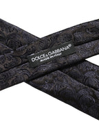 Men Dark Blue Floral Jacquard Adjustable Tied Necktie Tie