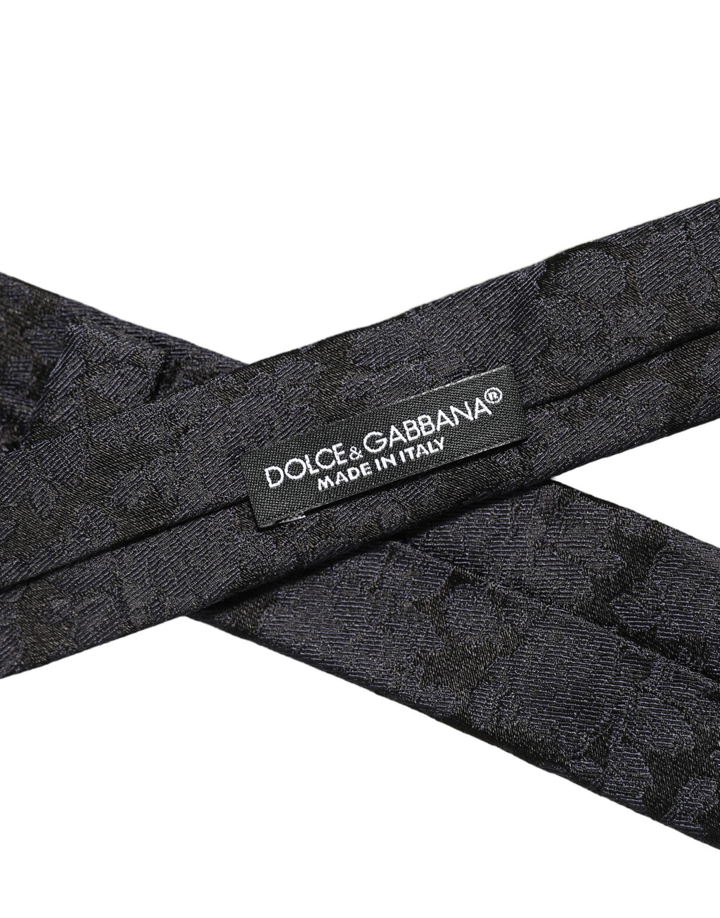 Men Black Floral Jacquard Adjustable Tied Necktie Tie
