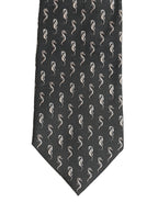 Men Black Seahorse Silk Adjustable Tied Necktie Tie
