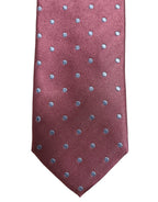 Men Maroon Silk Polka Dot Adjustable Tied Necktie Tie