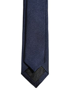 Men Dark Blue Textured Silk Adjustable Tied Necktie Tie