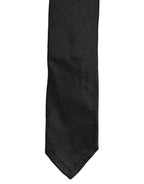 Men Black Satin Silk Classic Adjustable Tied Necktie Tie