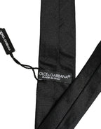 Men Black Satin Silk Classic Adjustable Tied Necktie Tie