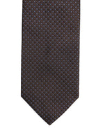 Men Brown Geometric Silk Adjustable Tied Necktie Tie