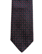 Men Dark Blue Geometric Silk Adjustable Tied Necktie Tie