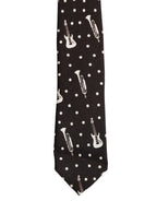 Black Musical Instrument Silk Adjustable Tied Necktie Tie