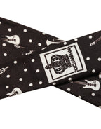 Black Musical Instrument Silk Adjustable Tied Necktie Tie