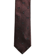 Men Burgundy Silk Paisley Adjustable Tied Necktie Tie
