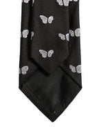 Men Black Silk Butterfly Adjustable Tied Necktie Tie