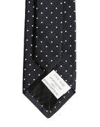 Dark Blue Silk Polka Dot Adjustable Tied Men Necktie Tie